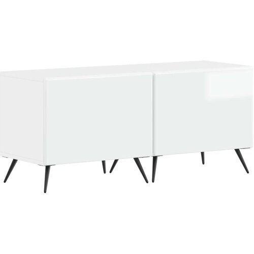  5-dijelni LED TV ormarić Bijela visokog sjaja Konstruirano drvo - Bijela visokog sjaja 81 cm Slike