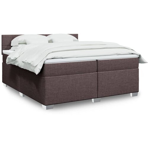 The Living Store Box spring postelja z vzmetnico temno rjav 200x200 cm blago - Box Spring Postelja, (21515435) Cene