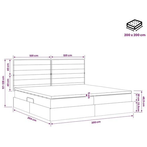  Krevet s madracem i skladi&amp;scaron;tem Svjetlosiva 200 x 200 cm tkanina - Svjetlosiva 200 x 200 cm Dizajn linija Slike