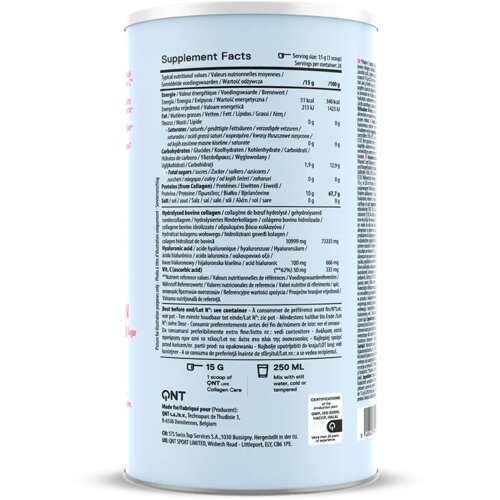 QNT kolagen u prahu, 390 g &amp;ndash; za kožu, kosu, nokte i zglobove - malina Slike