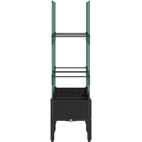  Vrtna sadilica s re&amp;scaron;etkom crna 80 x 40 x 142,5 cm PP Slike