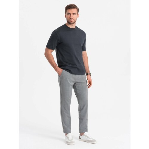 Ombre Men's classic cut pants in a delicate check - grey Cene