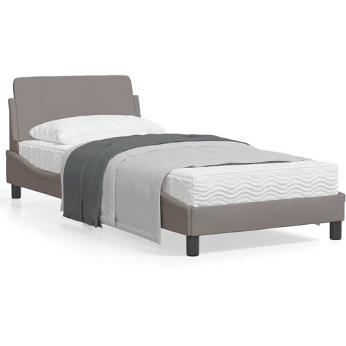 VidaXL Posteljni okvir z vzglavjem taupe 90x200 cm blago Slike