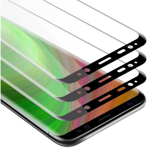 Cadorabo 3x Celozaslonska za&amp;scaron;čitna folija, združljiva z Samsung Galaxy S8 - Za&amp;scaron;čitna folija v transparentno s čarno - 3-pack Kaljeno steklo za za&amp;scaron;čito zaslona s trdoto 9H in 3D dotikom, (20548281) Slike