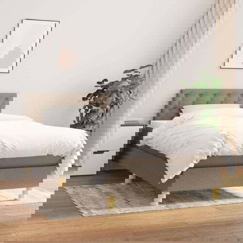  Box spring postelja z vzmetnico taupe 80x200 cm blago, (20897351) Cene
