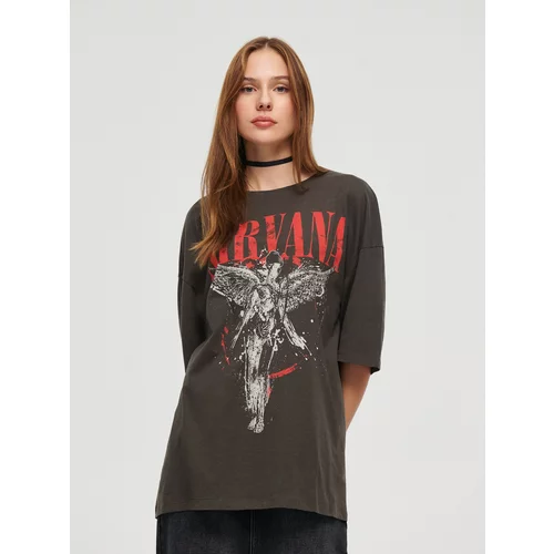 House - Predimenzionirana majica kratkih rukava Nirvana - Siva