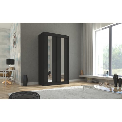 ADRK Klizni ormar s ogledalom BALTON 120 cm - CRNA Cene