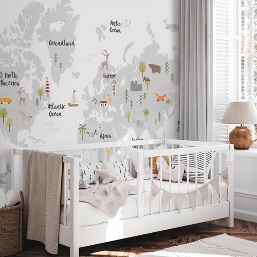  Foto tapeta - Minimalist Map for Children\&amp;#039;s Room 500x350 Premium Slike
