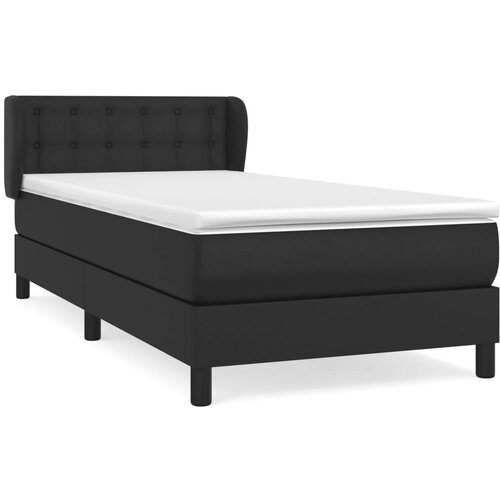 Maison Chic Box spring postelja - Vzmetna postelja z vzmetnico črna 90x200 cm umetno usnje SL20396, (21892441) Slike