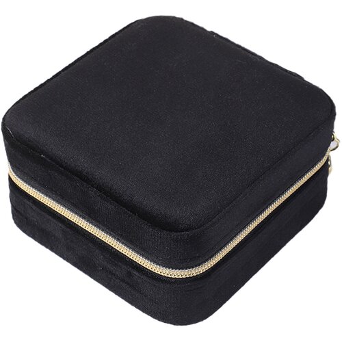 INF Žametna škatla za nakit - elegantno shranjevanje za uhane, ogrlice in prstane Black, (21685519) Cene