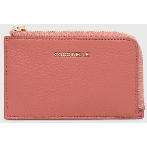 Coccinelle Usnjena denarnica ženski, roza barva