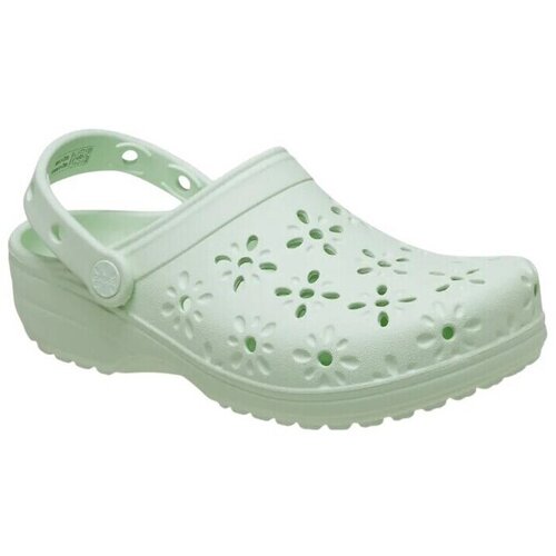 Crocs Natikači Classic Floral Cut-Out Clog 210927 Zelena Cene
