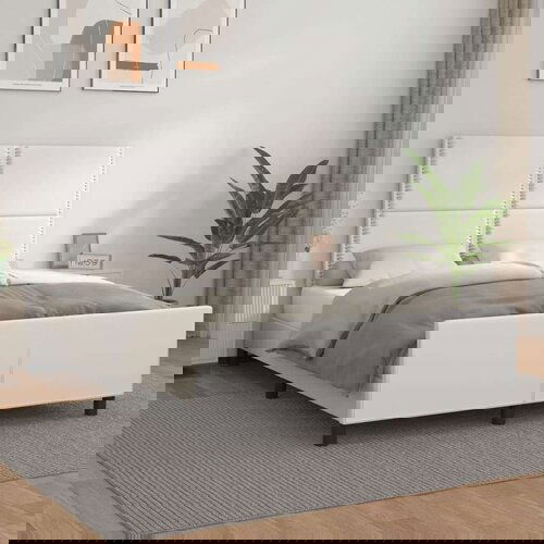  Okvir za krevet s uzglavljem bijeli 140x200 cm od umjetne kože Slike