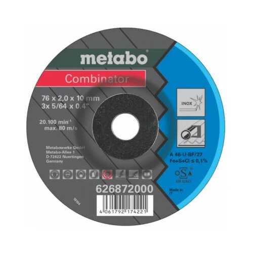 Metabo 3 rezne ploče fi76x20x100 mm combinator metal/inox Cene