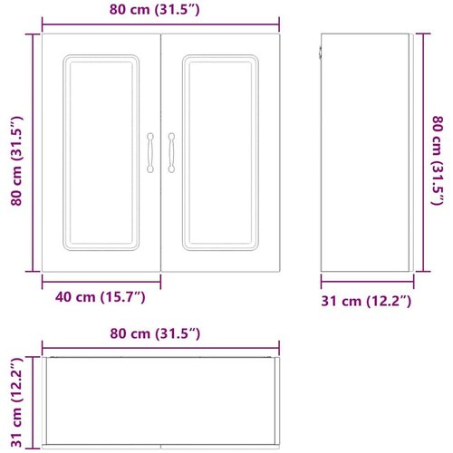 VidaXL zidni kuhinjski ormarić s policom betonski sivi 80 x 31 x 80 cm Slike