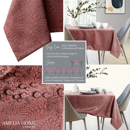  Ovalni stolnjak AmeliaHome Gaia 155x250 cm, roza Slike