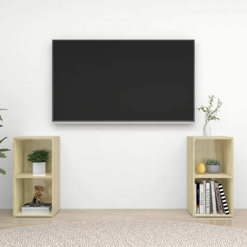 vidaXL TV omarica 2 kosa sonoma hrast 72x35x36,5 cm iverna pl., (20733384)
