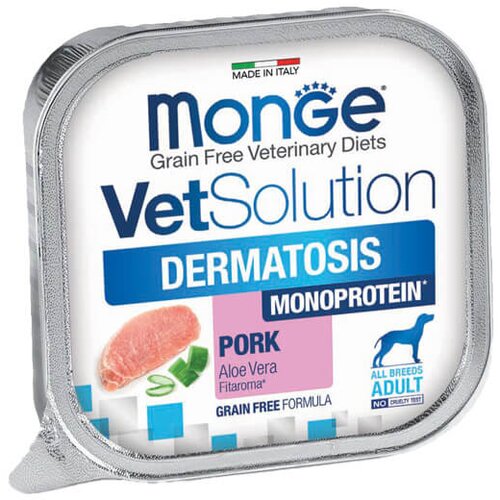 Monge vetsolution dermatosis monoprotein pork - dijetetska vlažna hrana za pse za podr&amp;scaron;ku funkciji kože (150g) Slike