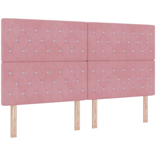 vidaXL Naslon za glavu s kristalnim gumbima tufted ružičasti 180 cm baršuna Cene
