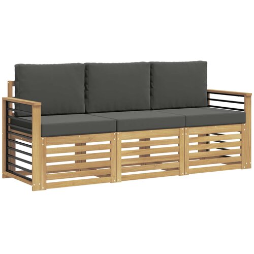  Setovi sofa 3 kom. Bijela i antracit Polyester Slike
