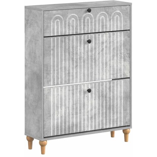  Ormar za cipele ALKMAAR 78 x 24 x 103 cm Konstruirano drvo - Betonska siva Slike