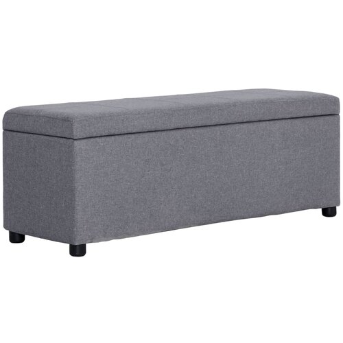 vidaXL klop s prostorom za shranjevanje 116 cm svetlo siv poliester Cene