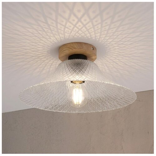  Stropna svetiljka JULL WOOD 1xE27/15W/230V hrast/prozirno, prečnik 34 cm Cene