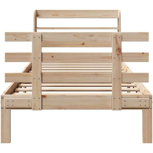 VidaXL Okvir kreveta s uzglavljem 90 x 200 cm od masivne borovine Slike