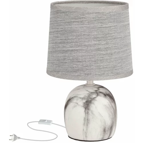 Candellux Lighting Svijetlo siva stolna lampa s tekstilnim sjenilom (visina 25 cm) Adelina –