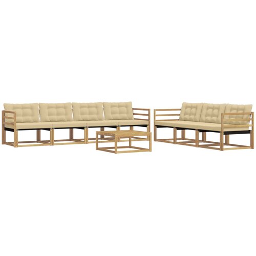  Set vanjskih sofa 8 kom. Bijela i bež Slike