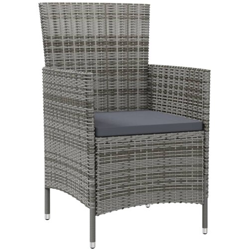 Maison Chic Vrtni stoli - Stol za vrt z blazinami 2 kosa poli ratan sive barve JS2136, (21876990) Slike