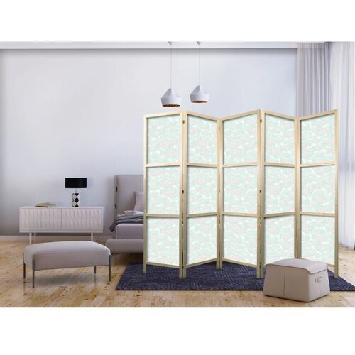  Japanski paravan - Minimalist Fish - Fishes From Grey Dots Against a Crystal Sheet of Water in Mint Green Colors 225x172 Cene