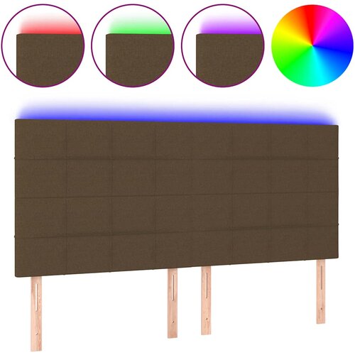  LED uzglavlje tamnosmeđe 160x5x118/128 cm od tkanine Slike