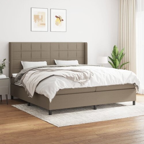 The Living Store Box spring postelja z vzmetnico taupe 200x200 cm blago - Box Spring Postelja, (21515043) Cene