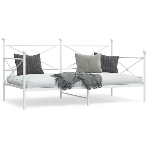 VidaXL Dnevni krevet bez madraca bijeli 100x200 cm čelik Slike