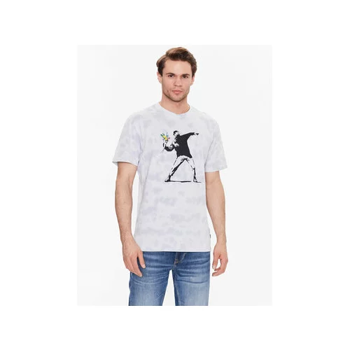 Guess Pamučna majica x Banksy boja: bijela, s uzorkom