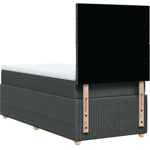 VidaXL Krevet s oprugama i madracem tamnosivi 90 x 190 cm od tkanine Slike