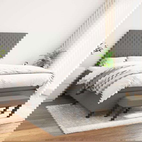  Krevet s oprugama i madracem tamnosivi 120 x 200 cm od tkanine Slike