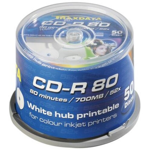 Traxdata OPTIČKI MEDIJ CD-R CAKE 50 WHITE FULL PRINTABLE Cijene