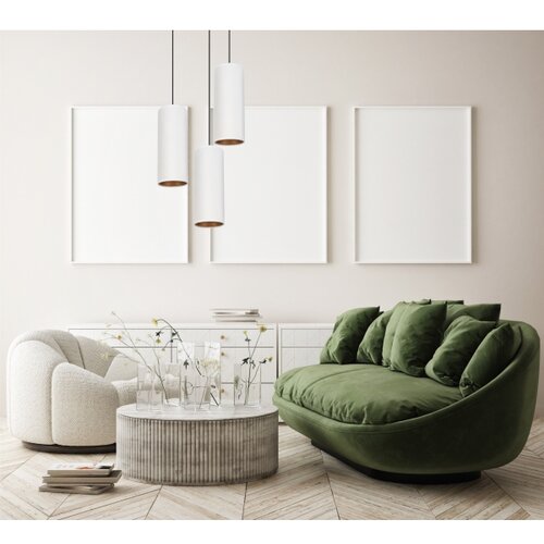  Visilica na sajli AVALO 3xE27/60W/230V &amp;Oslash; 35 cm bela/bakarna Slike