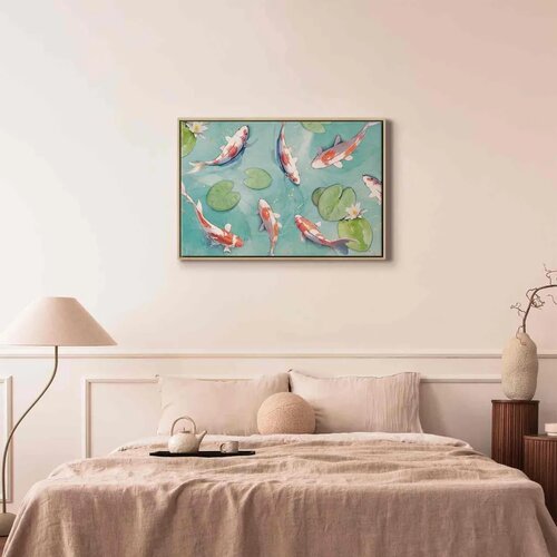  Slika - Pond in Japan 120x80 U prirodnom drvenom okviru Slike