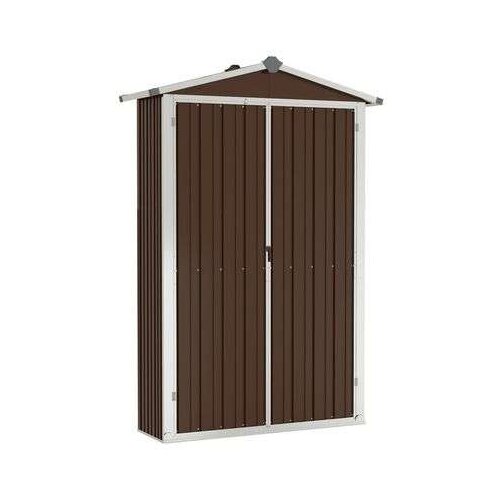 VidaXL Vrtno spremi&amp;scaron;te smeđe 107,5 x 46 x 183 cm od pocinčanog čelika Slike