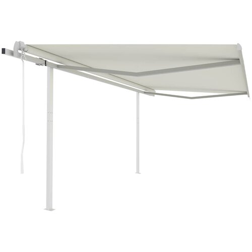 vidaXL avtomatsko zložljiva tenda s stebrički 4x3 m krem Cene