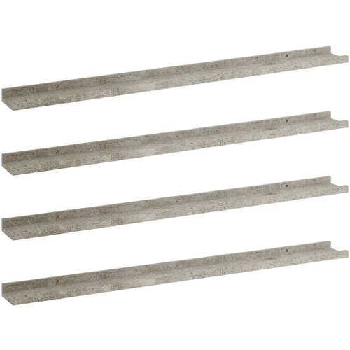 Maison Chic 4 kosi Stenske Police - Viseče police betonsko sive 100x9x3 cm, (21794013) Cene