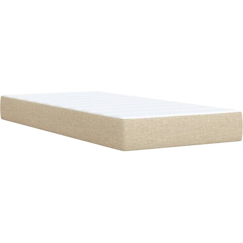  Krevet s oprugama i madracem krem 90 x 200 cm od tkanine Slike