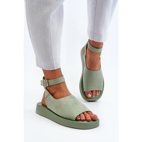Kesi Comfortable women's platform sandals, green Rubie Slike