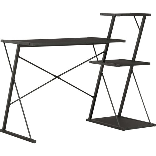 vidaXL Pisalna miza s polico črna 116x50x93 cm, (20608830) Cene