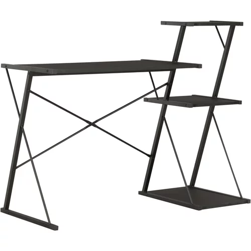 vidaXL Pisalna miza s polico črna 116x50x93 cm, (20608830)
