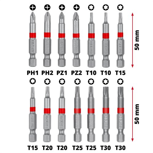Einhell M-Case 42-del set bitova 25-50mm, 1/4&amp;quot; 25-50mm bit, 2xmag. Nastavak - (49118953) Slike