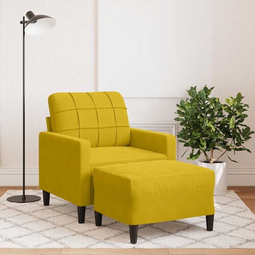  Fotelja s tabureom žuta 60 cm bar&amp;scaron;unasta Slike